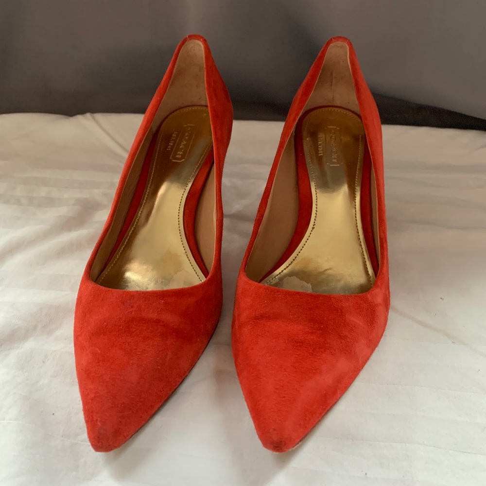 Suede Pointy Coach Heels